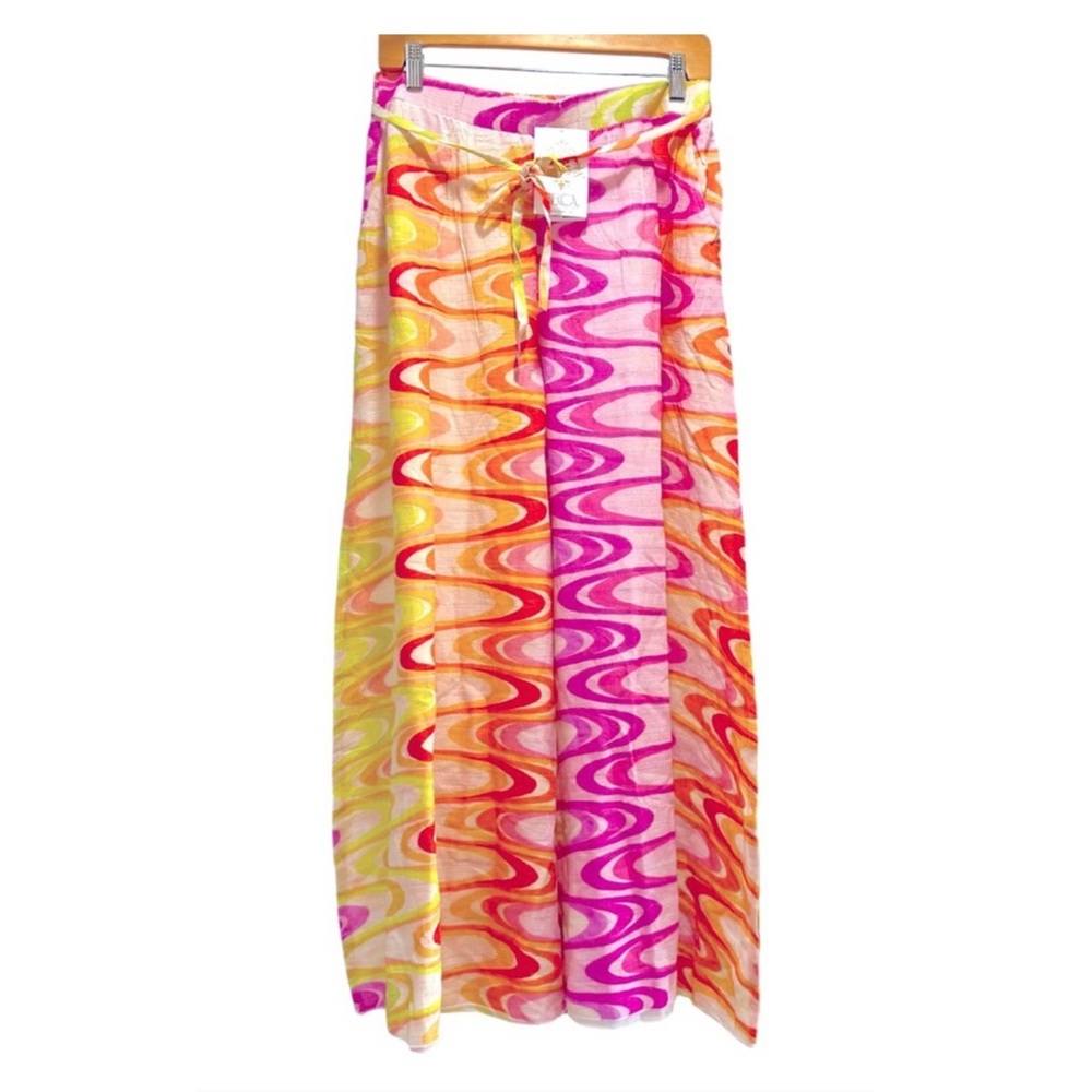 Becca Swim Coverup Pants Size Medium Colorful Wide leg NEW